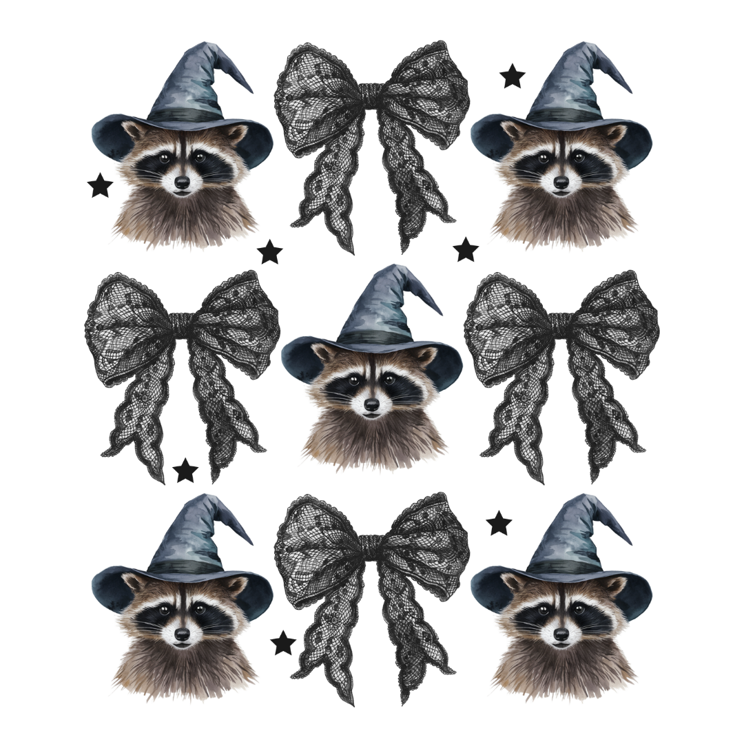 Raccoon & bow Transfer