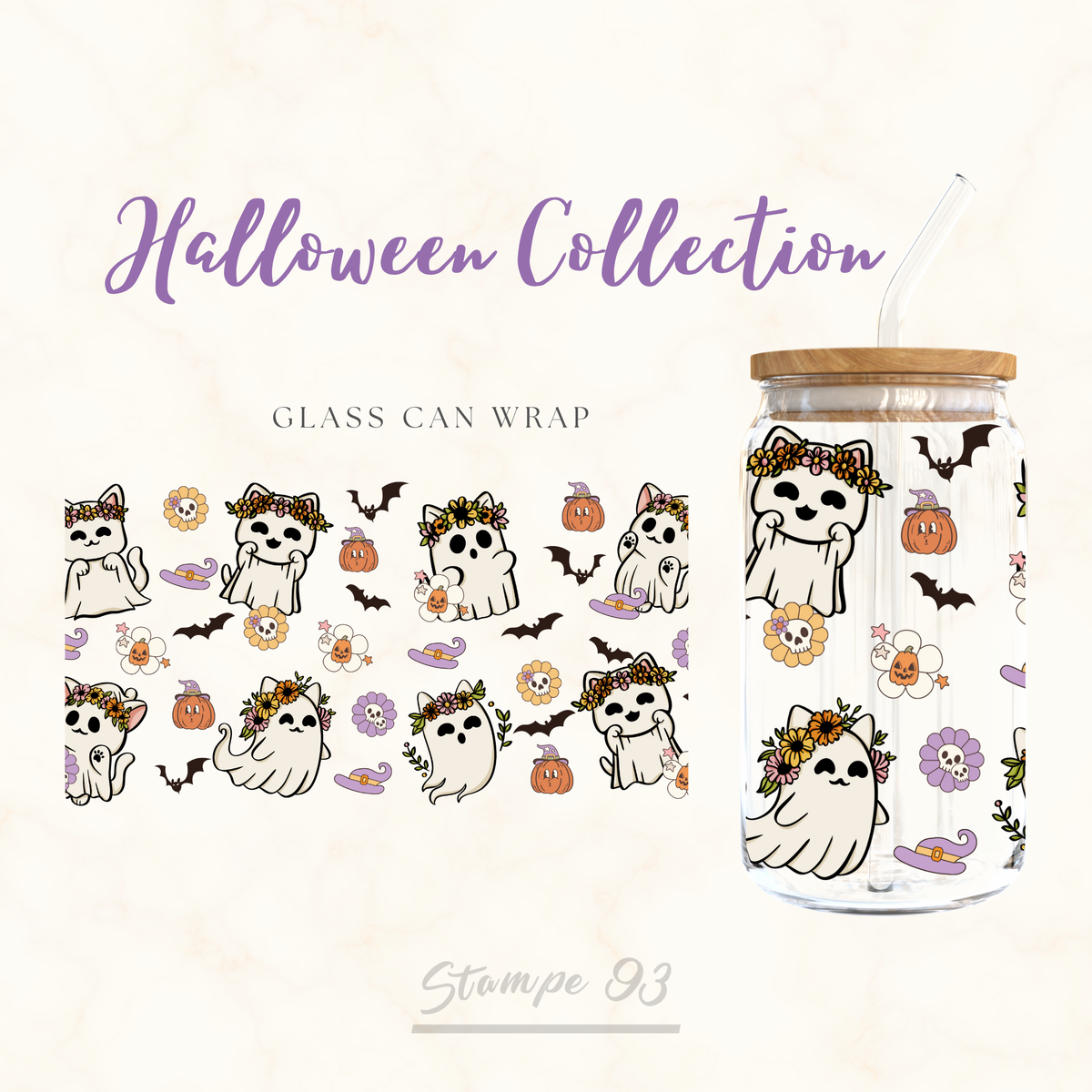 Cat Spooky Wrap UV DTF Stickers