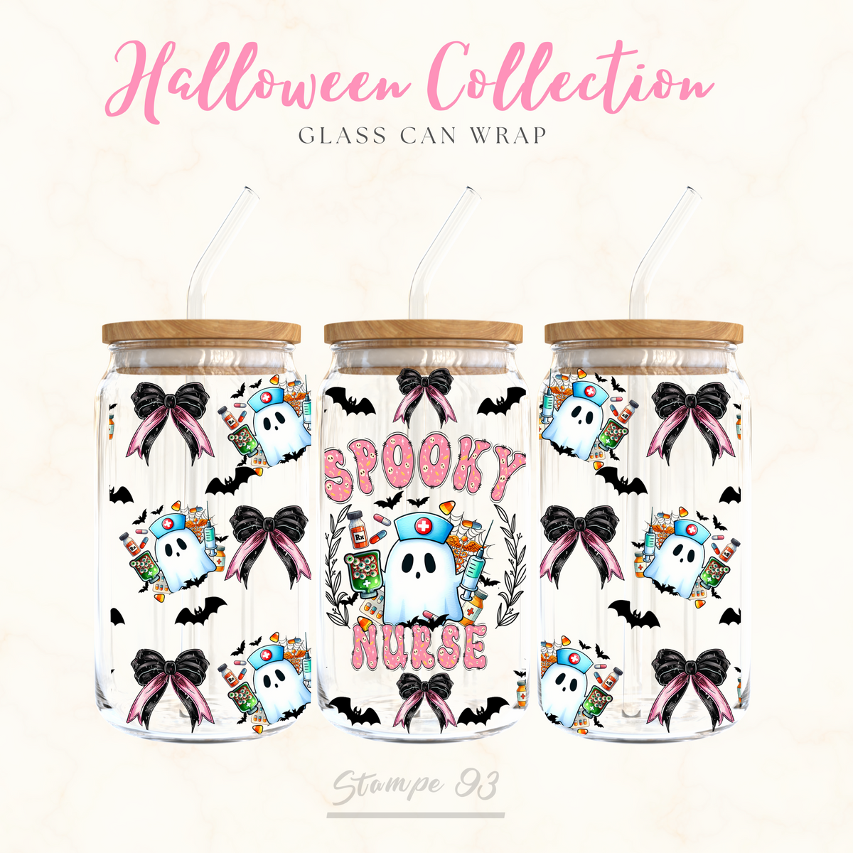 Spooky Nurse Wrap UV DTF Stickers