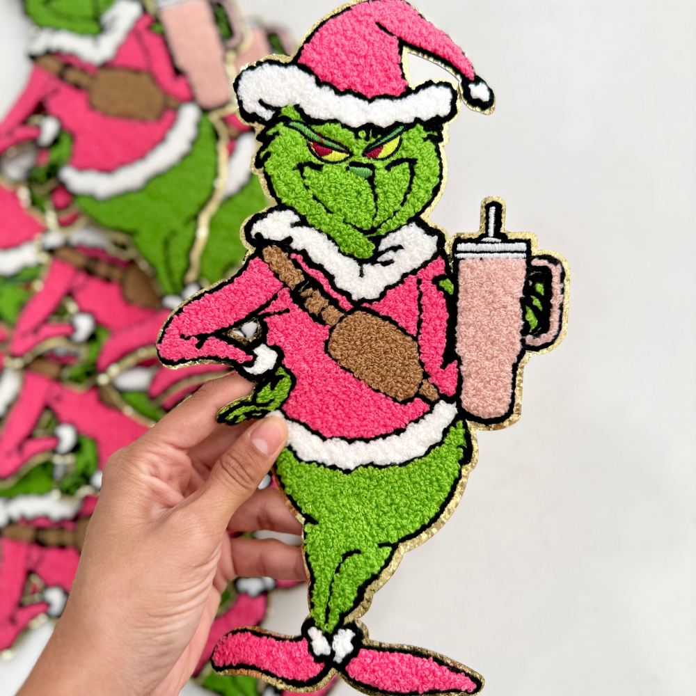 Pink Grinch Chelline Patch