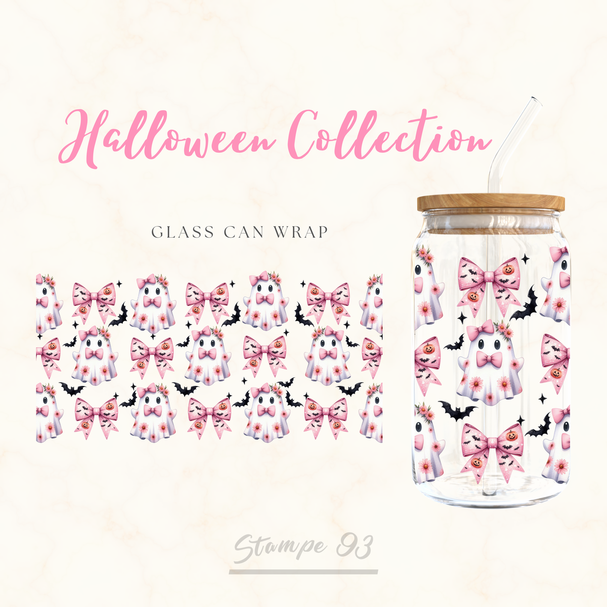 Coquette Halloween Ghost  Wrap UV DTF Stickers (Copia)