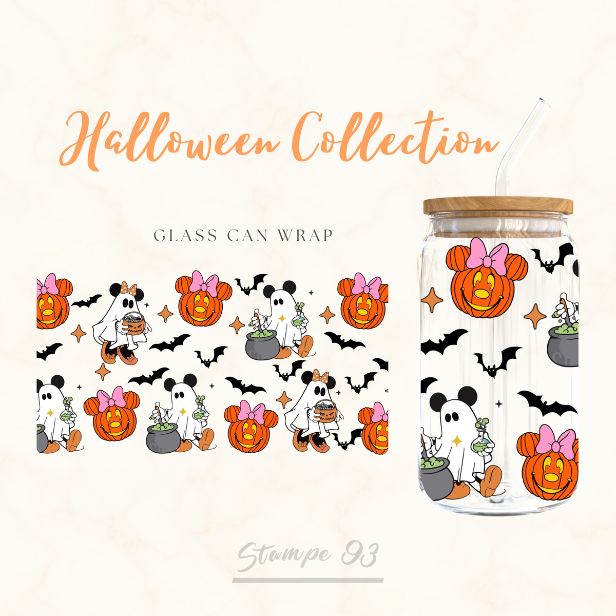Pumpkin Mouse Wrap UV DTF Stickers
