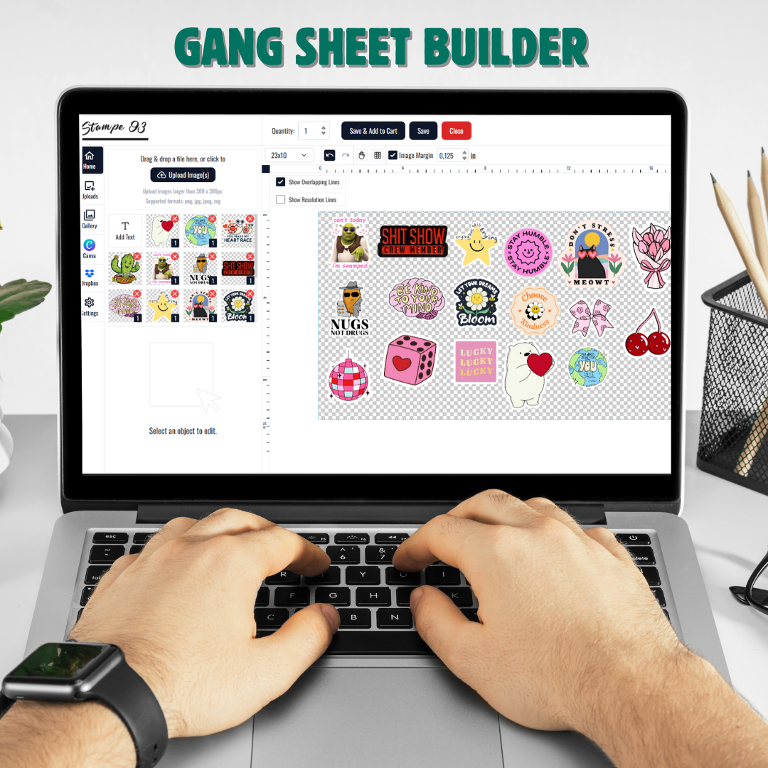 UV DTF Sticker Gang Sheet Builder